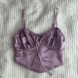 La Hearts Lilac Satin Top